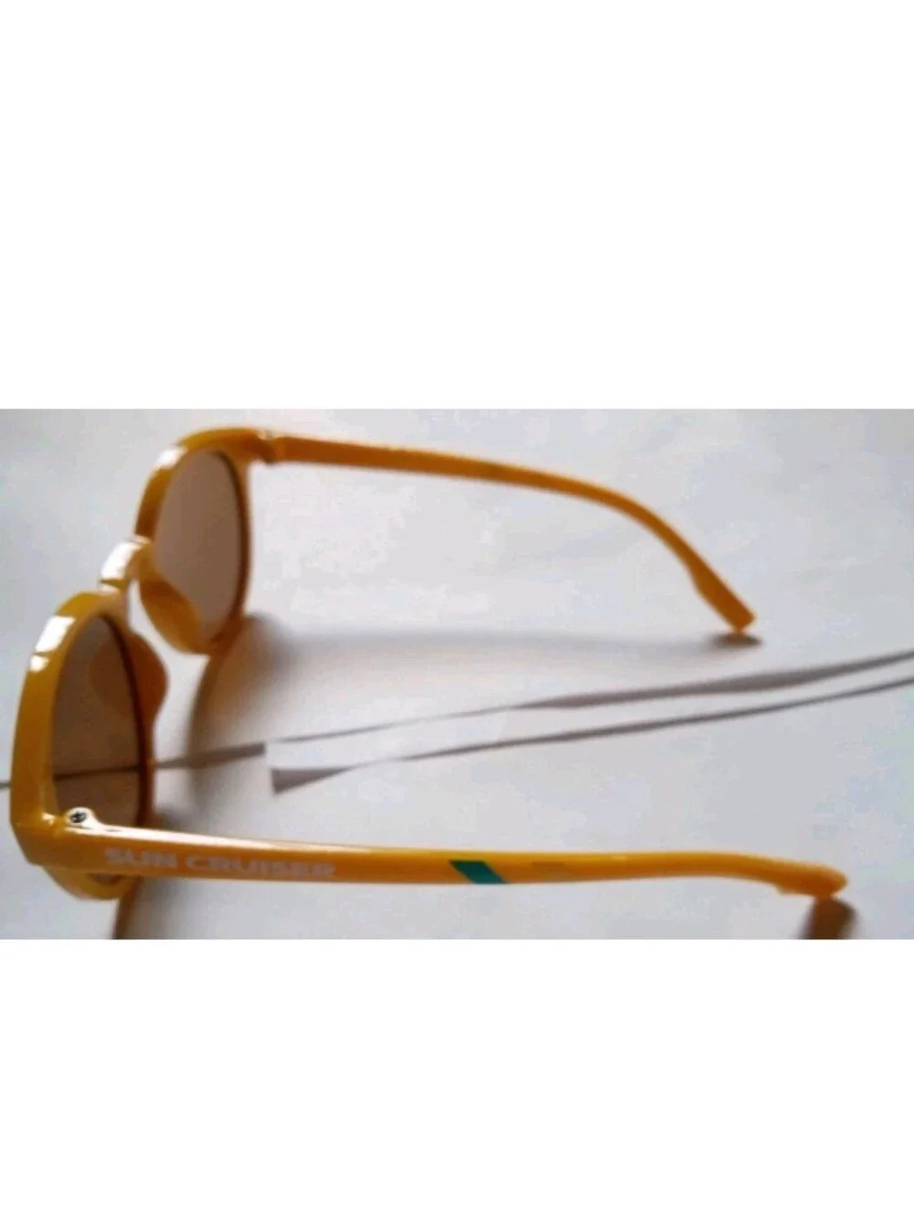 Sun Cruiser Women's Round Sunglasses Yellow Plastic Frame Brown Tinted Lenses